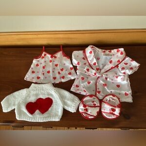Build-A-Bear heart themed bedtime set and sweater
